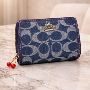 Coach Denim Blue Signature Wallet